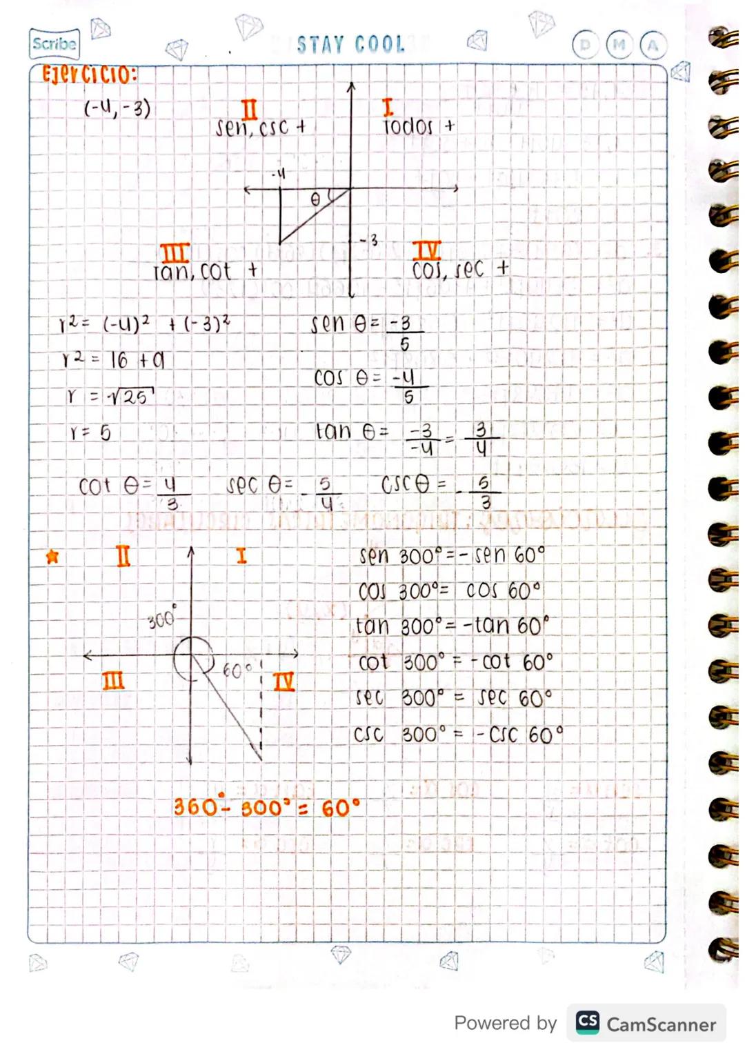 # funciones: TRIGONOMÉTRICAS CIRCULARES

У

(x, y)

←

sena = $\frac{y}{r}$

COS $\alpha$ = $\frac{x}{r}$

tan $\alpha$ = $\frac{y}{x}$

cot