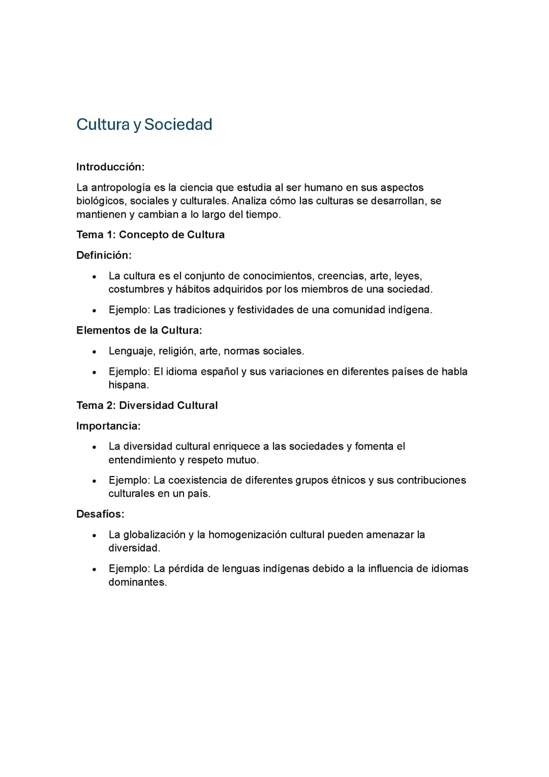 Cultura y Sociedad