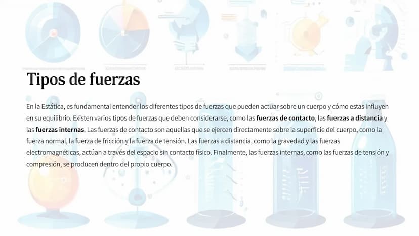 ne
Introducción a la
Estática
n
La Estática es la rama de la Mecánica que estudia el equilibrio de los
cuerpos cuando están sometidos a fuer