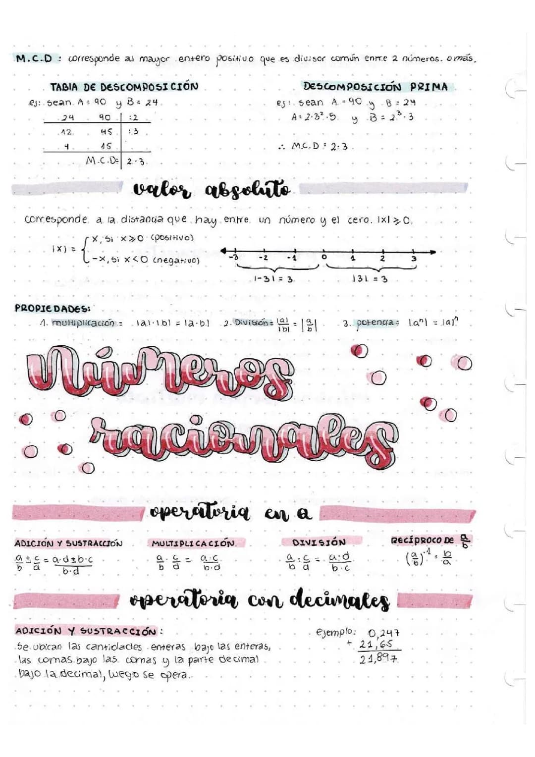 NUMEROS RACIONALES Y REALES