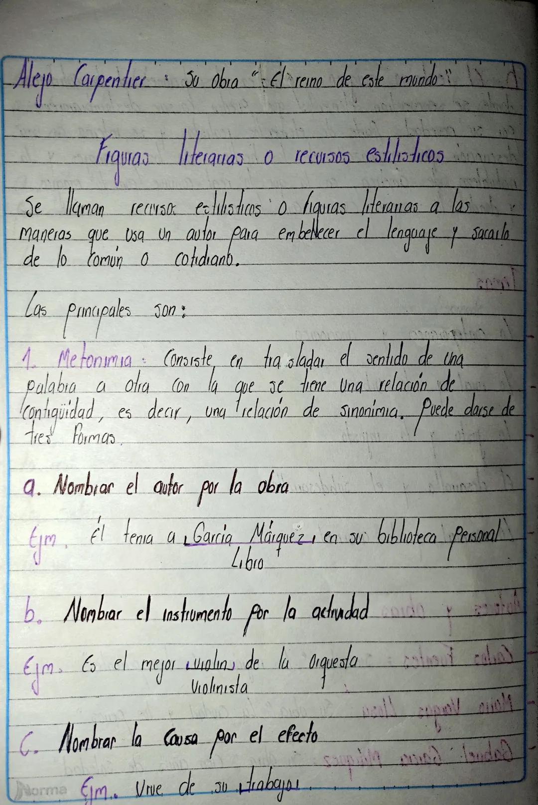 Alejo Carpentier

Su obia El reino de este mundo: D

Figuras literquar
O recursos esi
estilisticos

Se llaman recurso, eşlilistices o figura