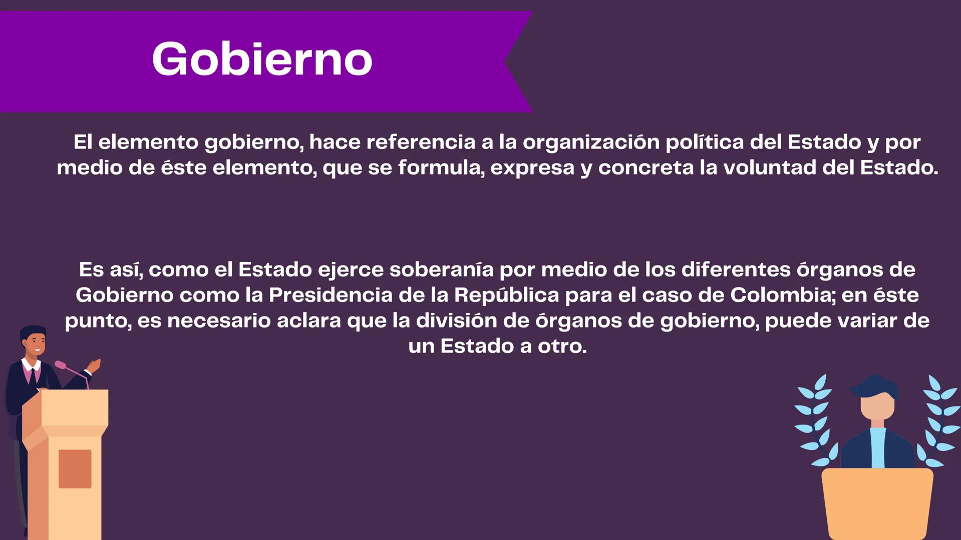 LOS ELEMENTOS DEL
ESTADO
COLOMBIANO
! HISOTRIA
Está constituido como registro del pasado en común de una comunidad y por las
expectativas si