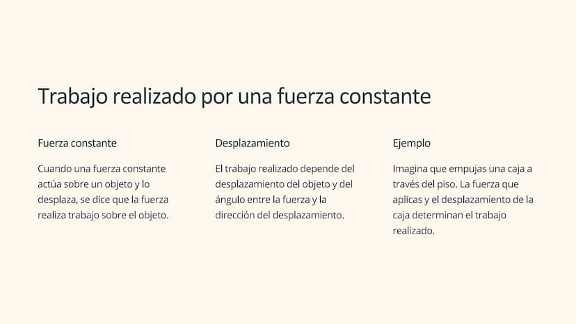Trabajo y Energía
El trabajo y la energía son conceptos fundamentales en la física
que describen el movimiento y la capacidad de realizar ca