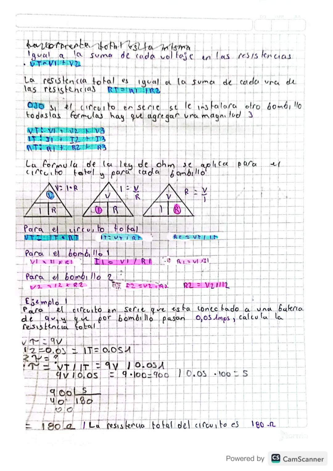 Circuito En Serie
En la clase anknor vimos la ley de OHM que se usa
para determinar la relación entre tension, corriente.
en un circuito ele