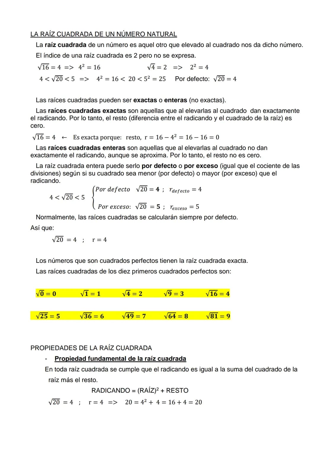LECCIÓN 3: POTENCIACIÓN Y RADICACIÓN
3.1.- POTENCIAS
La potenciación es la operación que permite obtener el valor de una potencia. Una poten