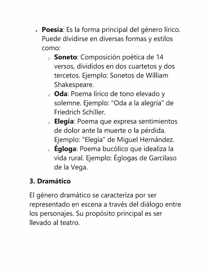 Géneros
Literarios
Los géneros literarios son categorías que
permiten clasificar las obras literarias según sus
características formales, te