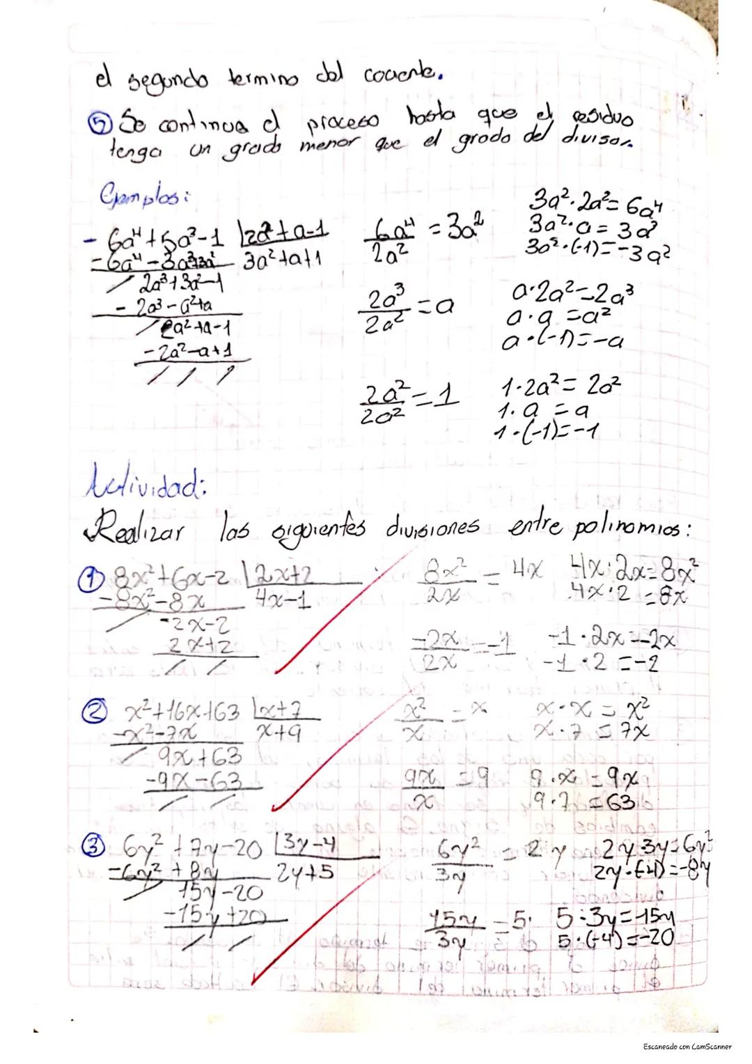 Polimonio entre
División de un
otro polinomio.
Para realizar este tipo de divisiones
las siguientes posos
Se siguen
Se ordenan los polinomio