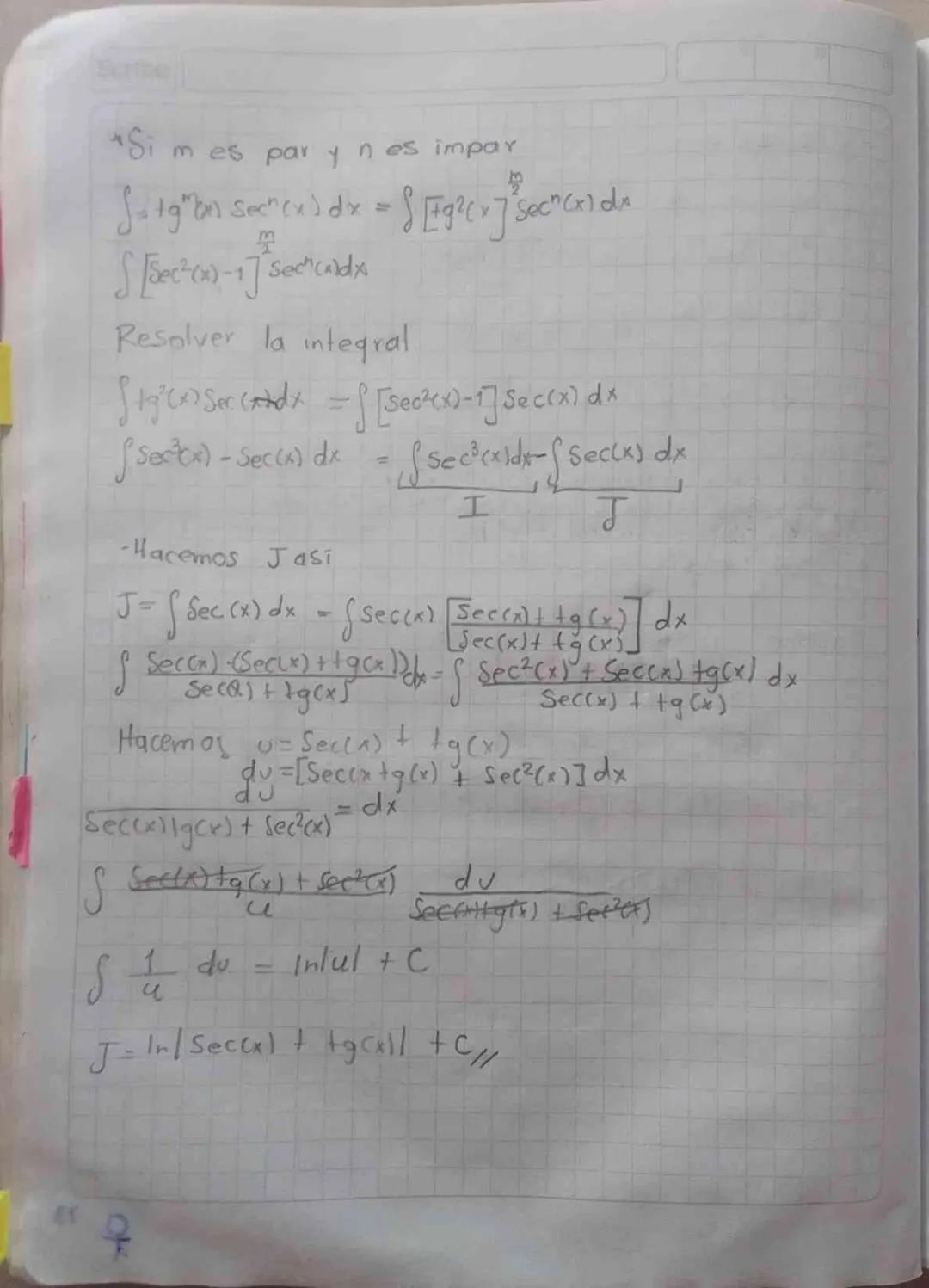 28 02 2024
*Integración trigonometrica
Para calcular integrales en las cuales el integrando es
un producto de potencias de funciones trigono