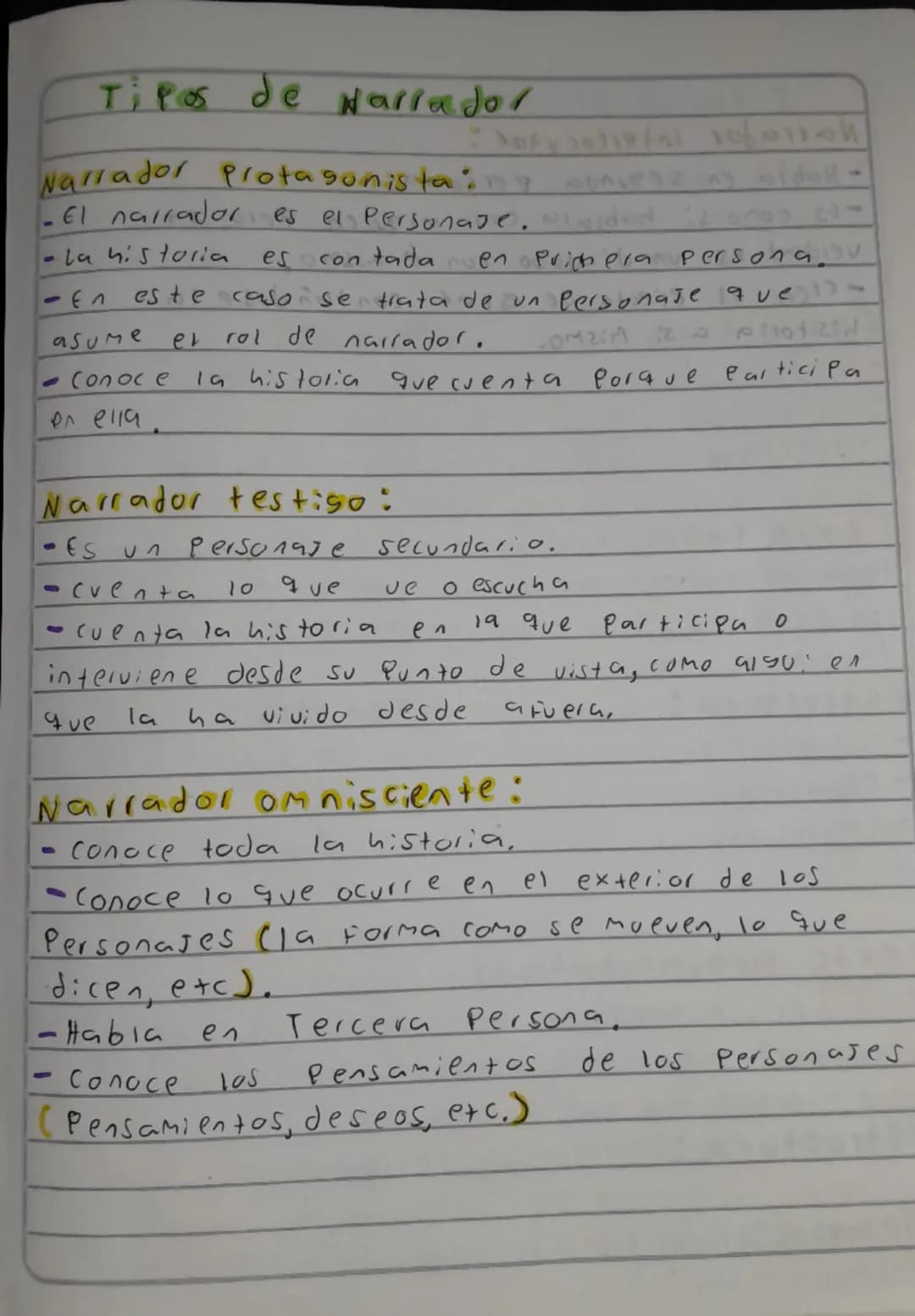Tipos de Narrador
Narrador protagonista:
- El narrador es el Personaje.
- la historia es contada en primera persona.
- En este caso se trata