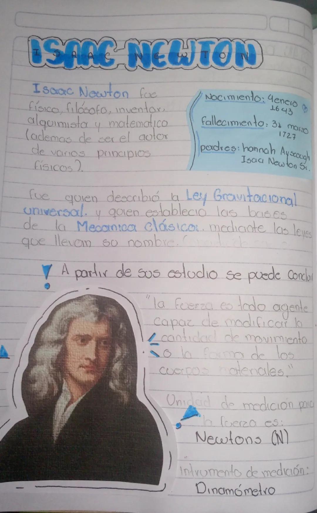 ISAAC NEWTON
Isaac Newton fue
físico, filosofo, inventor
alquimista y matematico
(ademas de ser el autor
de varios principios
físicos
fue
Na