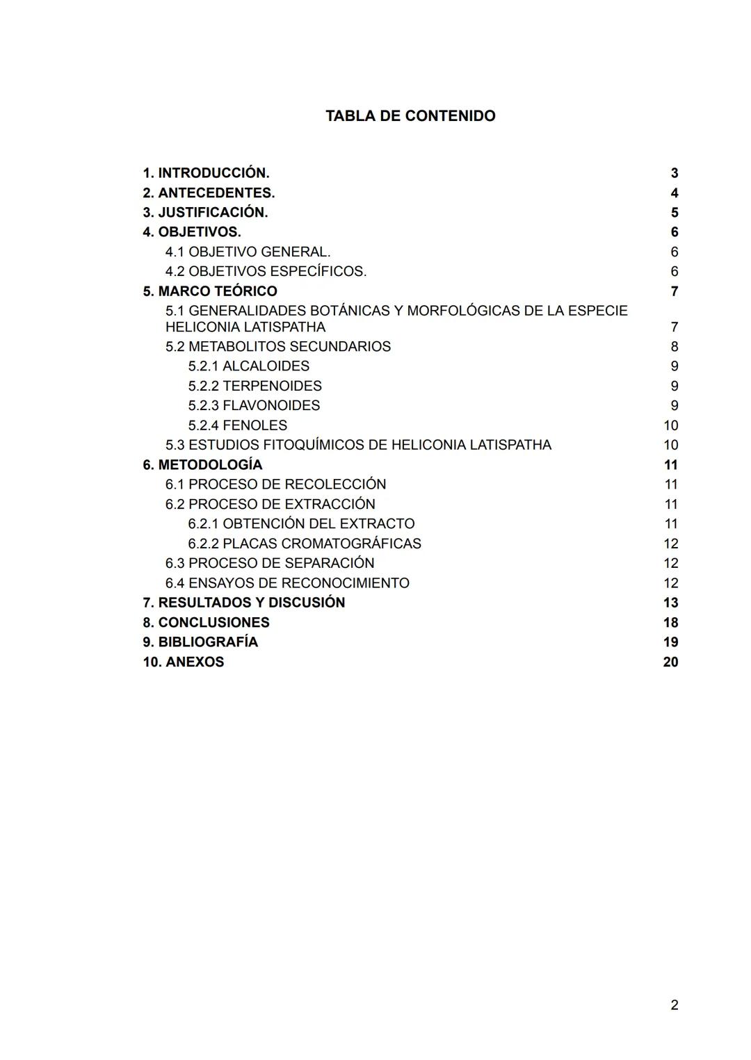 TABLA DE CONTENIDO
1. INTRODUCCIÓN.
2. ANTECEDENTES.
3. JUSTIFICACIÓN.
4. OBJETIVOS.
4.1 OBJETIVO GENERAL.
4.2 OBJETIVOS ESPECÍFICOS.
5. MAR