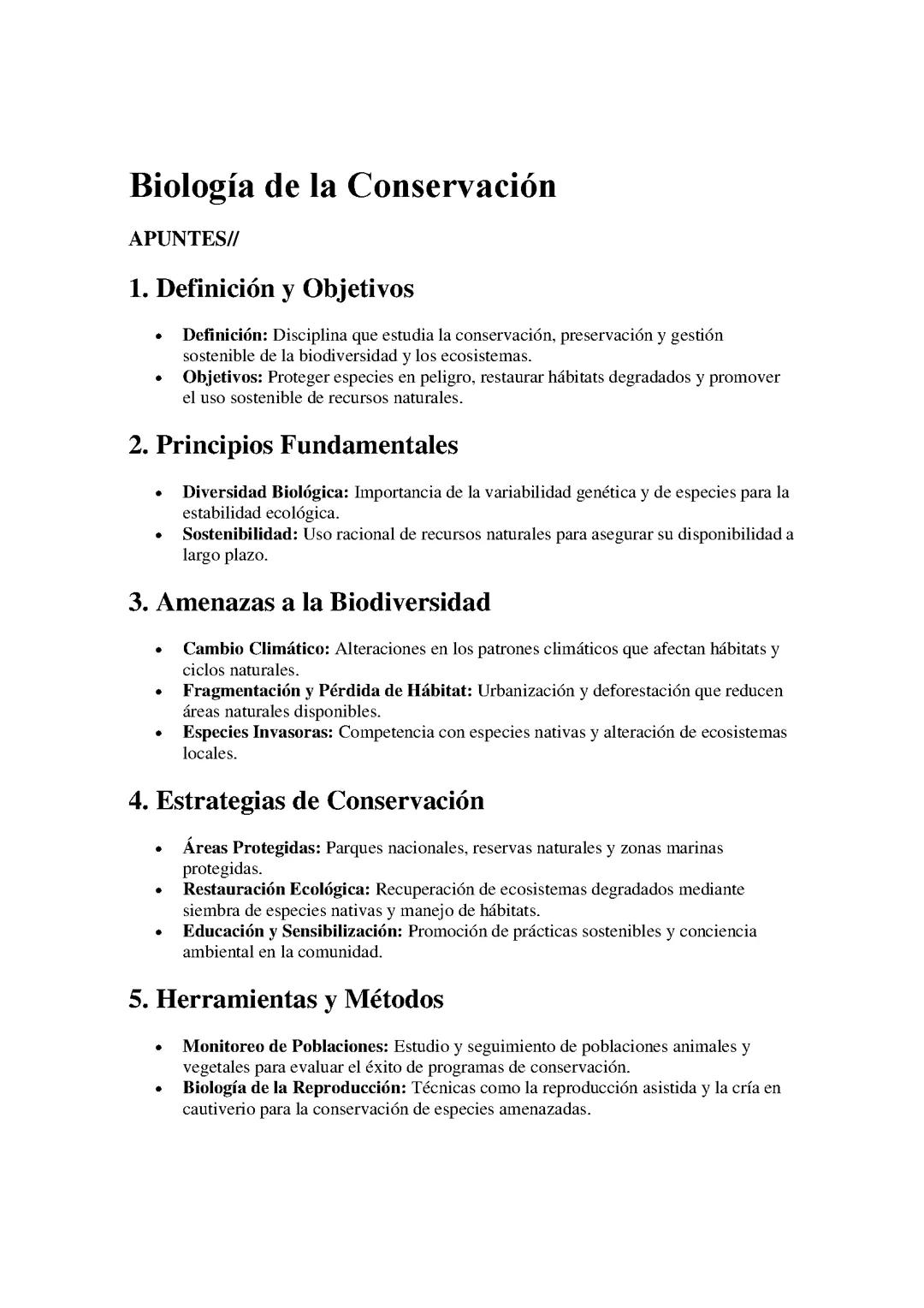 Introducción a la Biología de la Conservación: Claves y Métodos