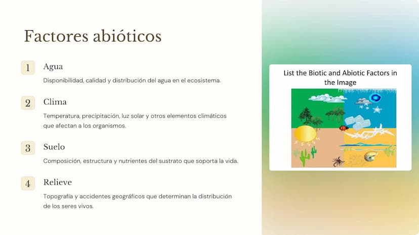 la ecología
La ecología es la ciencia que estudia las interacciones entre los
organismos y su entorno. Comprender los factores bióticos y
ab