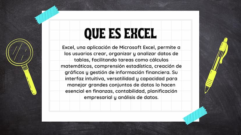 *
EXCEL
CONCEPTOS
BASICOS
E
TECNOLOGÍA QUE ES EXCEL
Excel, una aplicación de Microsoft Excel, permite a
los usuarios crear, organizar y anal