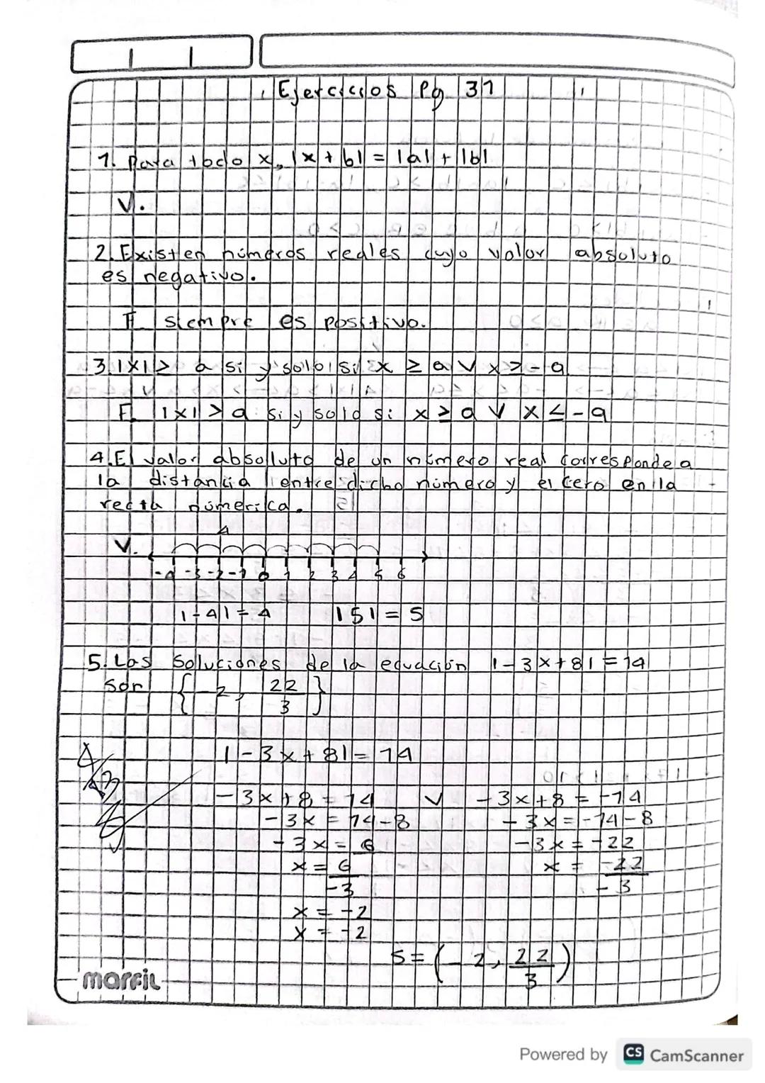 Inecuacionescon valor absoluta.
• Son expresiones de la forma
lax+blic, lax+bl<c
- lax+ bl>c, a, byc ER, C>O.
Propiedades
a E Raz0
2. 1x Las