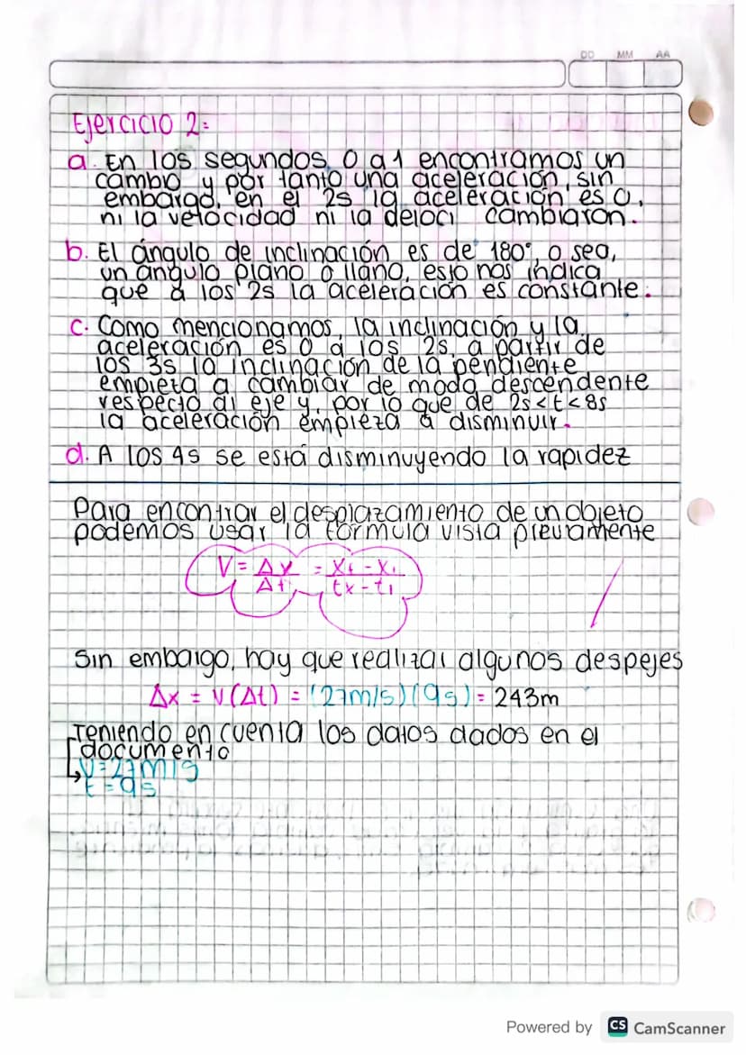DD MM AA
16 03/2023
GRAFICAS
A velocidad Vs Tiempo
100
¿Que representa la pendiente en una grafica
de velcaida?
La pendiente en una granca v