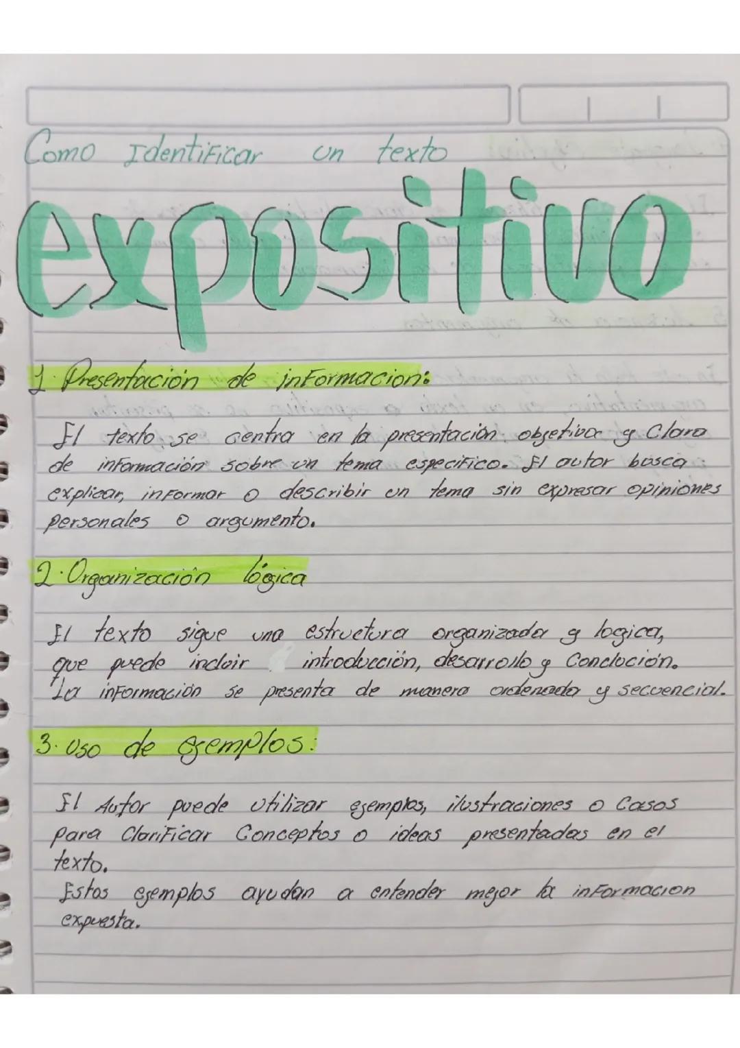 identificar un texto expositivo 