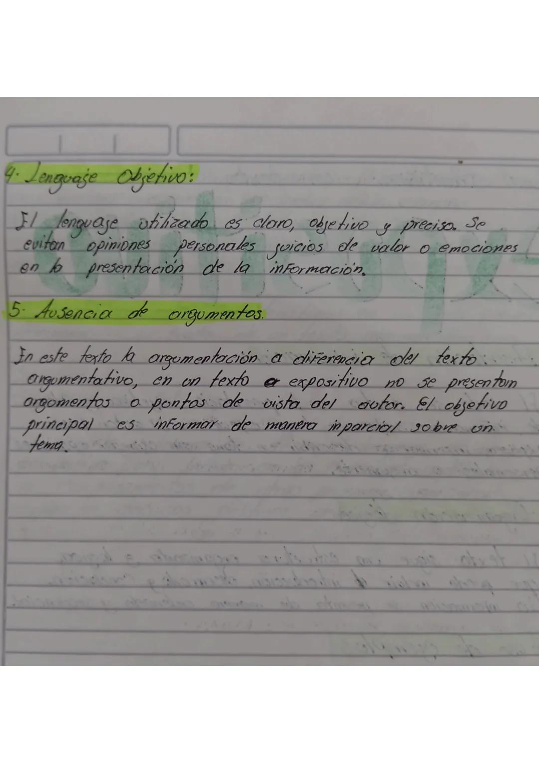 Como Identificar
un texto
expositivo
• 1 Presentación de informacion:
B
=
El texto se centra en la presentación objetivo & Claro
de informac