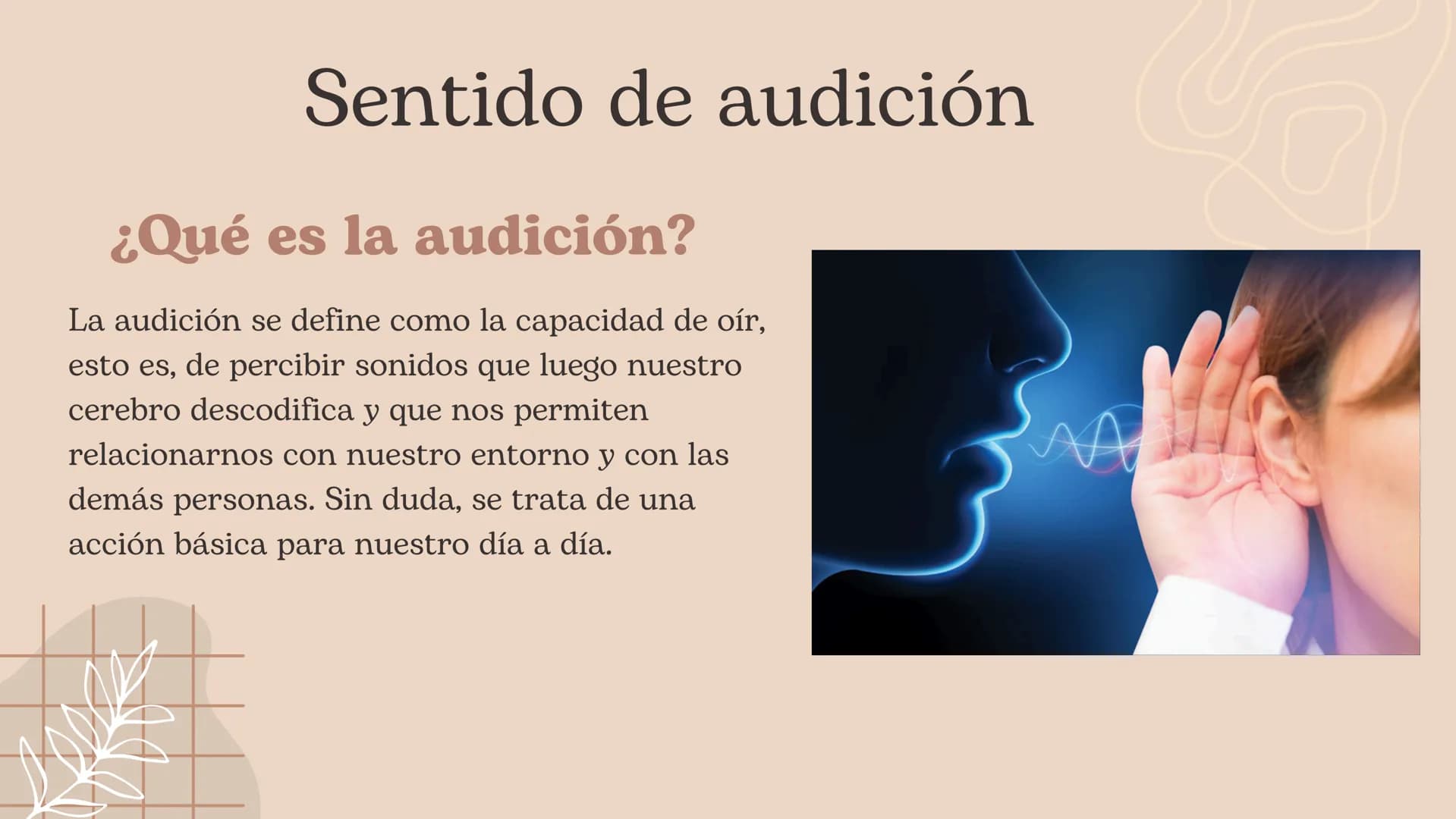 Discapacidad
Auditiva Hablaremos de:
• ¿Cuál es el sentido de audición?
• ¿Por qué se pierde este sentido?
. Adquirido o congénito
• Partes 