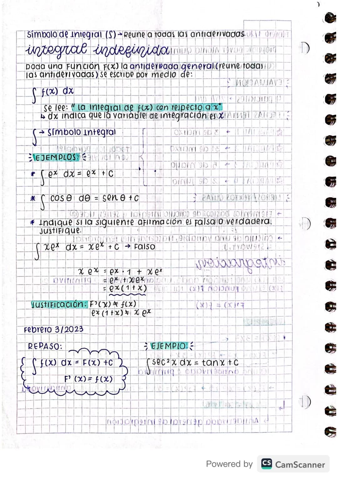 integracion
Sea Fix) una Función dada, una antiderivada o primitiva de
f(x) es una función F(x) tal que
EJEMPLO
F(x) = f(x)
*f(x) = 3x2 K
↳ 