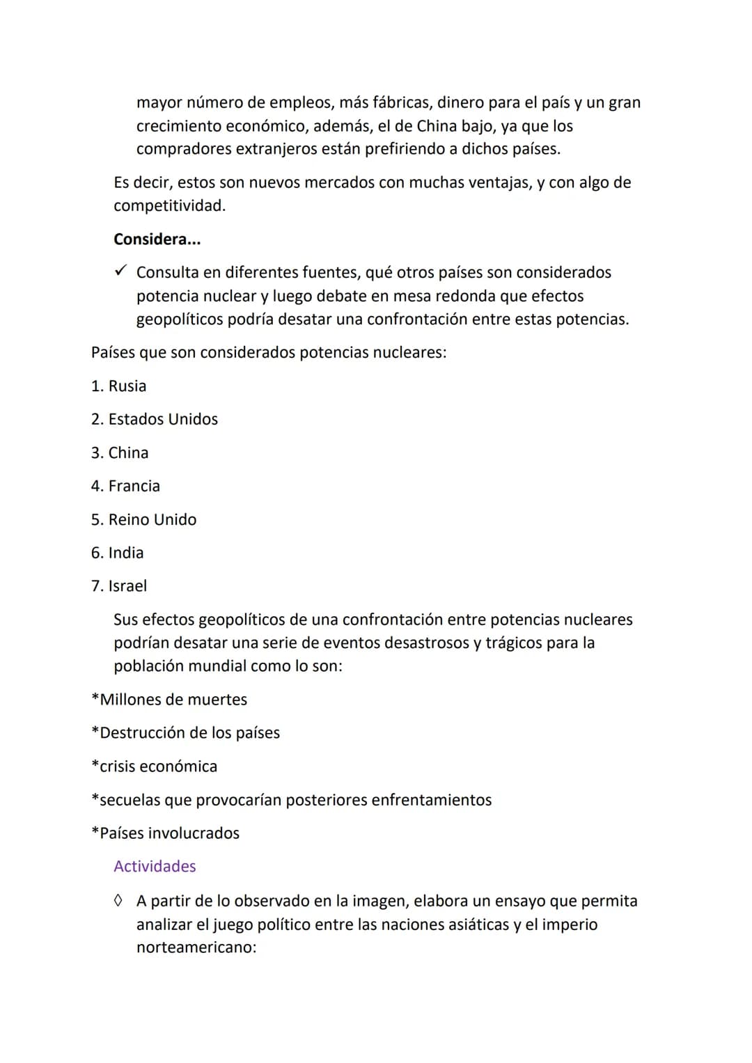 TALLER #2- CIENCIAS POLITICAS
ASIA
Analiza...
➤ ¿Por qué deja de ser contradictorio el término "Comunismo Capitalista"
en el caso chino?
En 