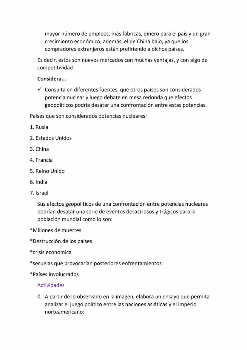 TALLER #2- CIENCIAS POLITICAS
ASIA
Analiza...
➤ ¿Por qué deja de ser contradictorio el término "Comunismo Capitalista"
en el caso chino?
En 