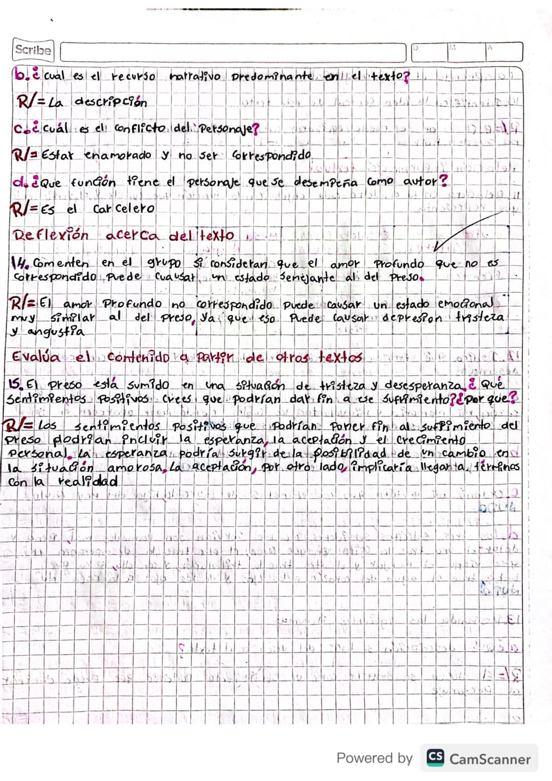 Culturales
CARCEL DE AMORE
El Preso al autor
Actualiza saberes.
6. Identifica las Particularidades de esta descripción. ¿Qué la distingue de