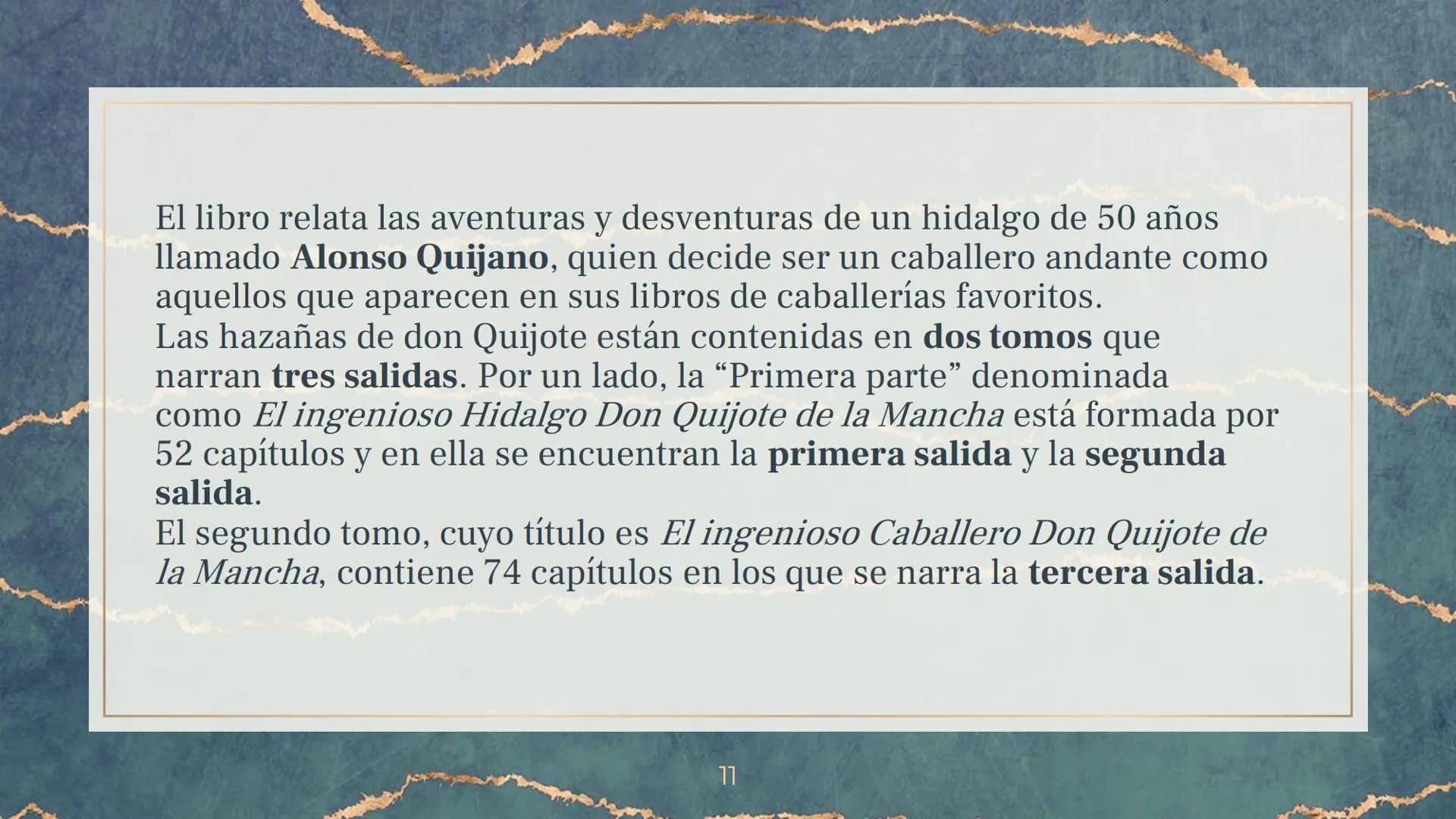 DON QUIJOTE DE
LA MANCHA CONTENIDOS
1. BIOGRAFIA DEL AUTOR, MIGUEL DE CERVANTES
SAAVEDRA
PRESENTACION DE LA OBRA
3. RESUMEN DE LA OBRA
2315
