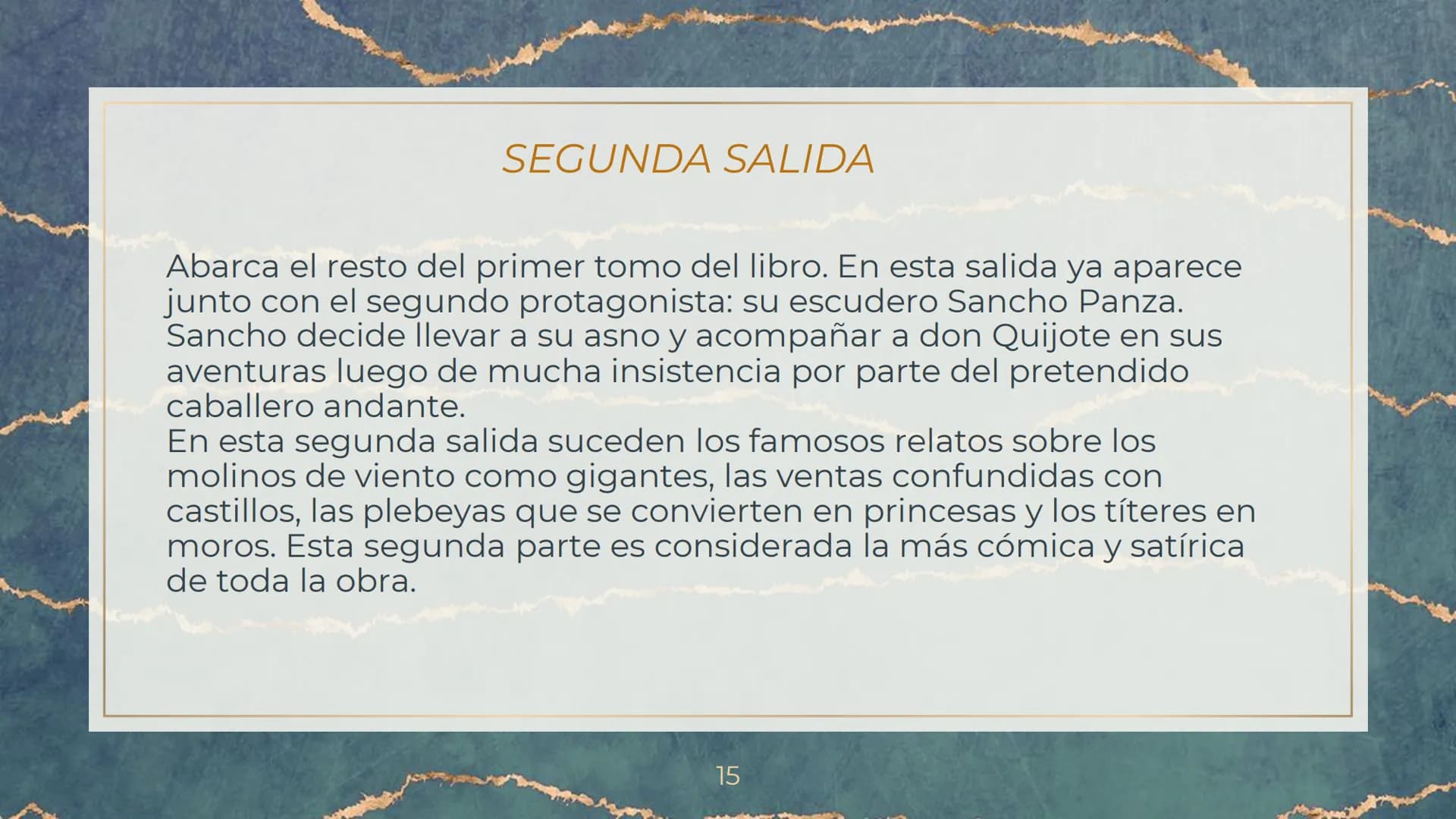 DON QUIJOTE DE
LA MANCHA CONTENIDOS
1. BIOGRAFIA DEL AUTOR, MIGUEL DE CERVANTES
SAAVEDRA
PRESENTACION DE LA OBRA
3. RESUMEN DE LA OBRA
2315
