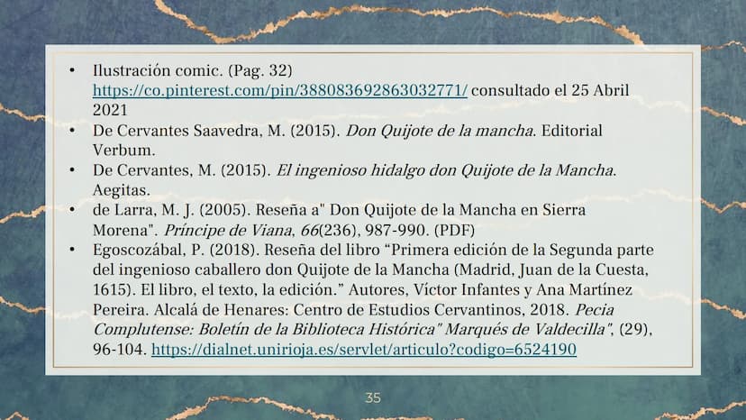 DON QUIJOTE DE
LA MANCHA CONTENIDOS
1. BIOGRAFIA DEL AUTOR, MIGUEL DE CERVANTES
SAAVEDRA
PRESENTACION DE LA OBRA
3. RESUMEN DE LA OBRA
2315
