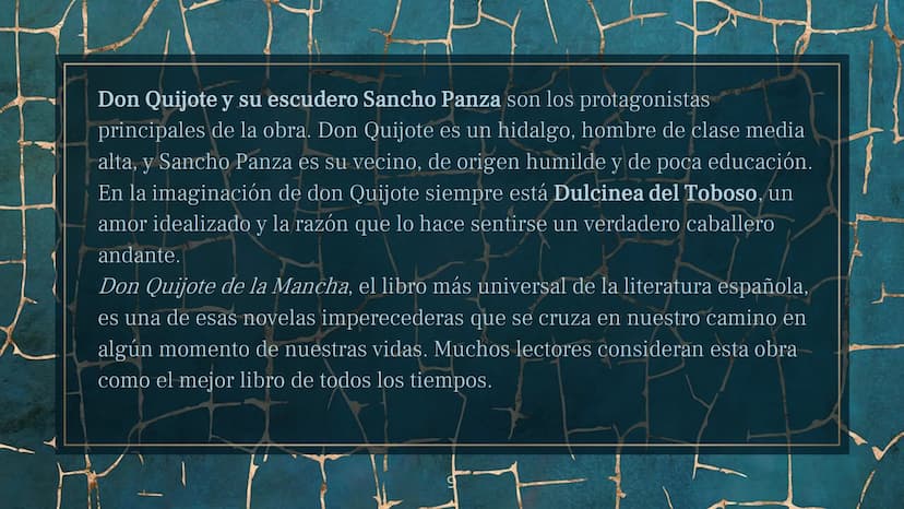 DON QUIJOTE DE
LA MANCHA CONTENIDOS
1. BIOGRAFIA DEL AUTOR, MIGUEL DE CERVANTES
SAAVEDRA
PRESENTACION DE LA OBRA
3. RESUMEN DE LA OBRA
2315
