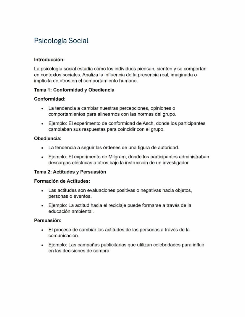Psicología Social
Introducción:
La psicología social estudia cómo los individuos piensan, sienten y se comportan
en contextos sociales. Anal