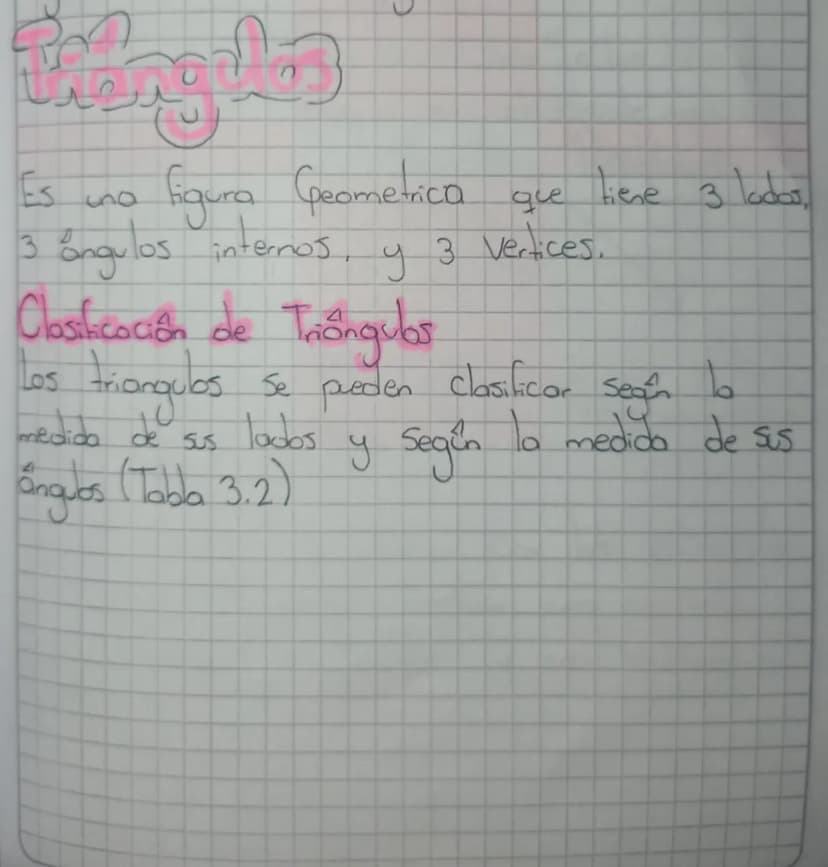 כ
thangels
Es
figura Geometrica
3 angulos internos,
Clasificación de Triângulos
Los triangulos
medida de
SUS
que
tiene 3 lados,
3. Vertices.