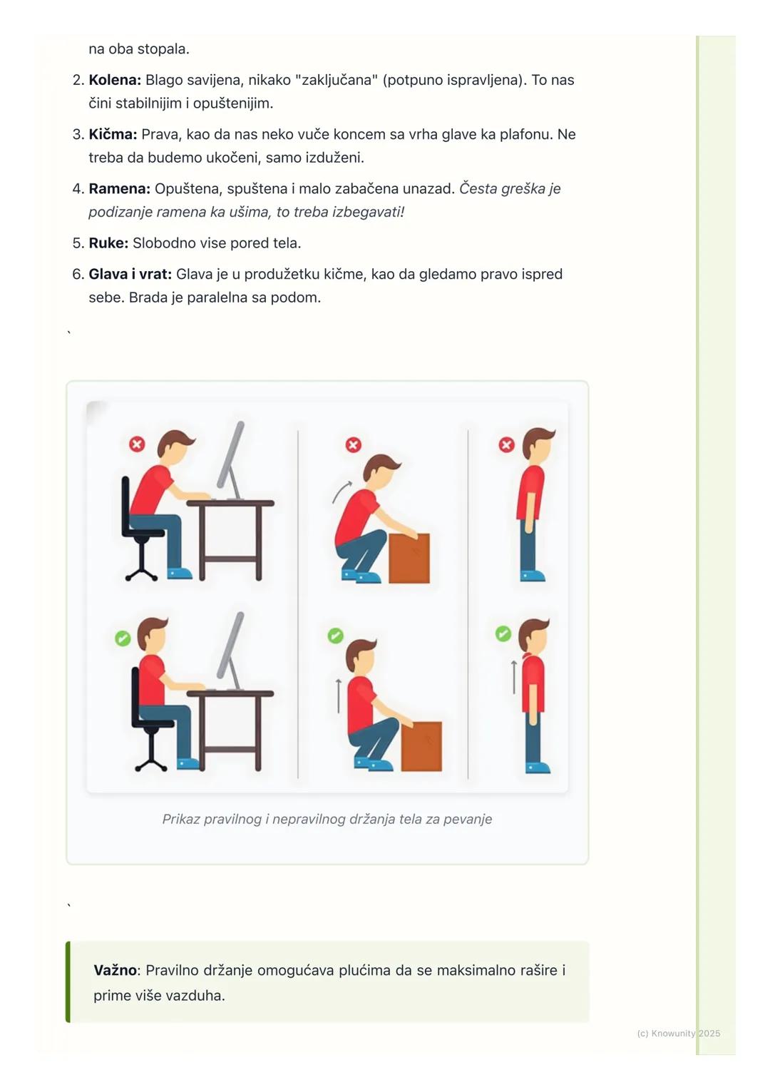 # Pravilno disanje i držanje

Uvod u pravilno disanje i držanje

Da bismo lepo pevali, nije dovoljno samo da znamo melodiju i tekst pesme.
N