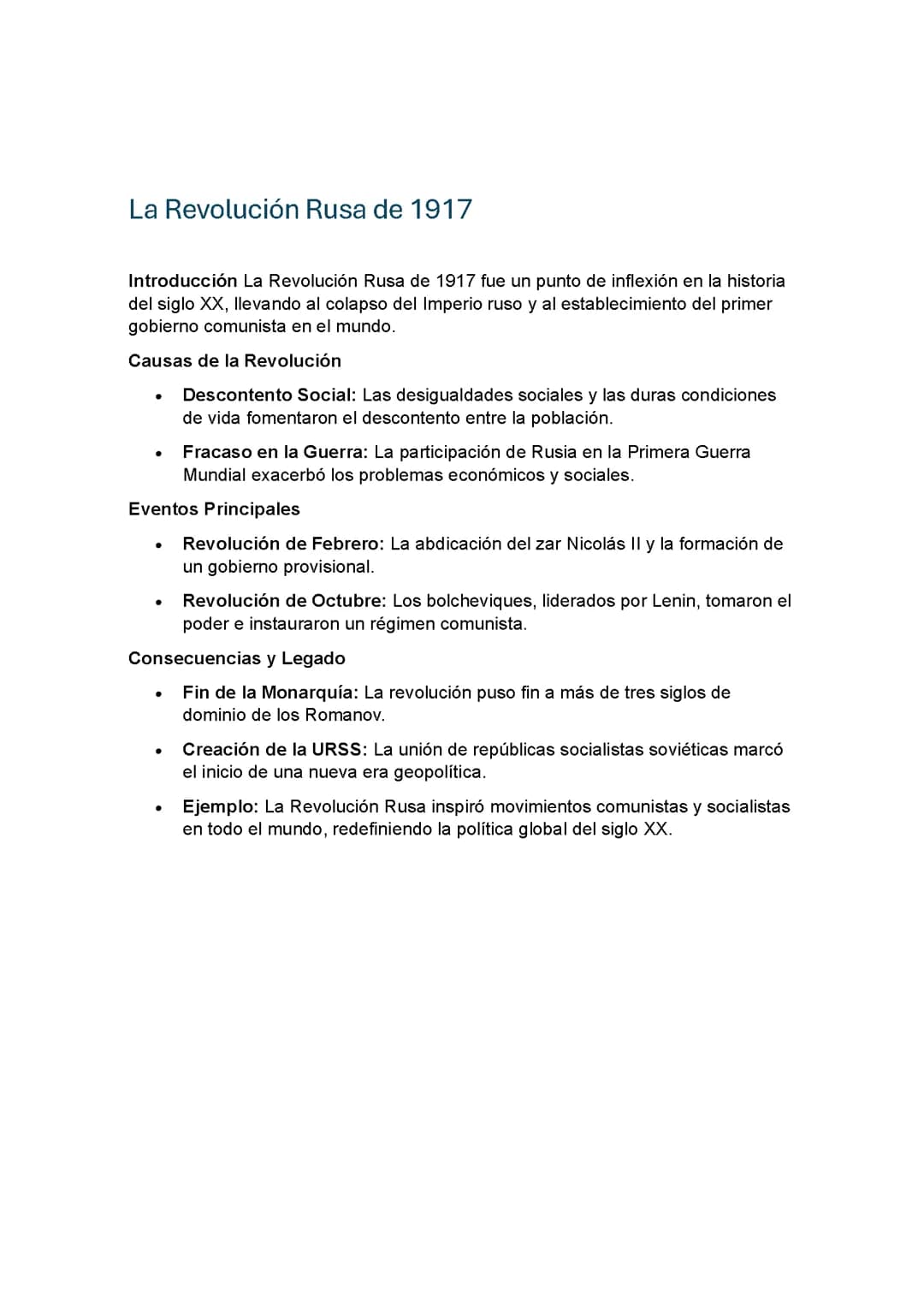 La Revolución Rusa de 1917