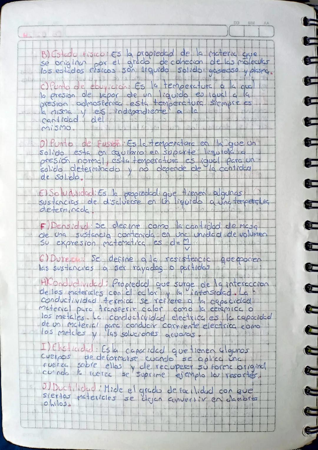 DD
MM
AA
06/02/24
102/24
Propiedades de la materia
Son las caracteristicas que nos permiten diferenciar sustancias
de otras, las propiedades