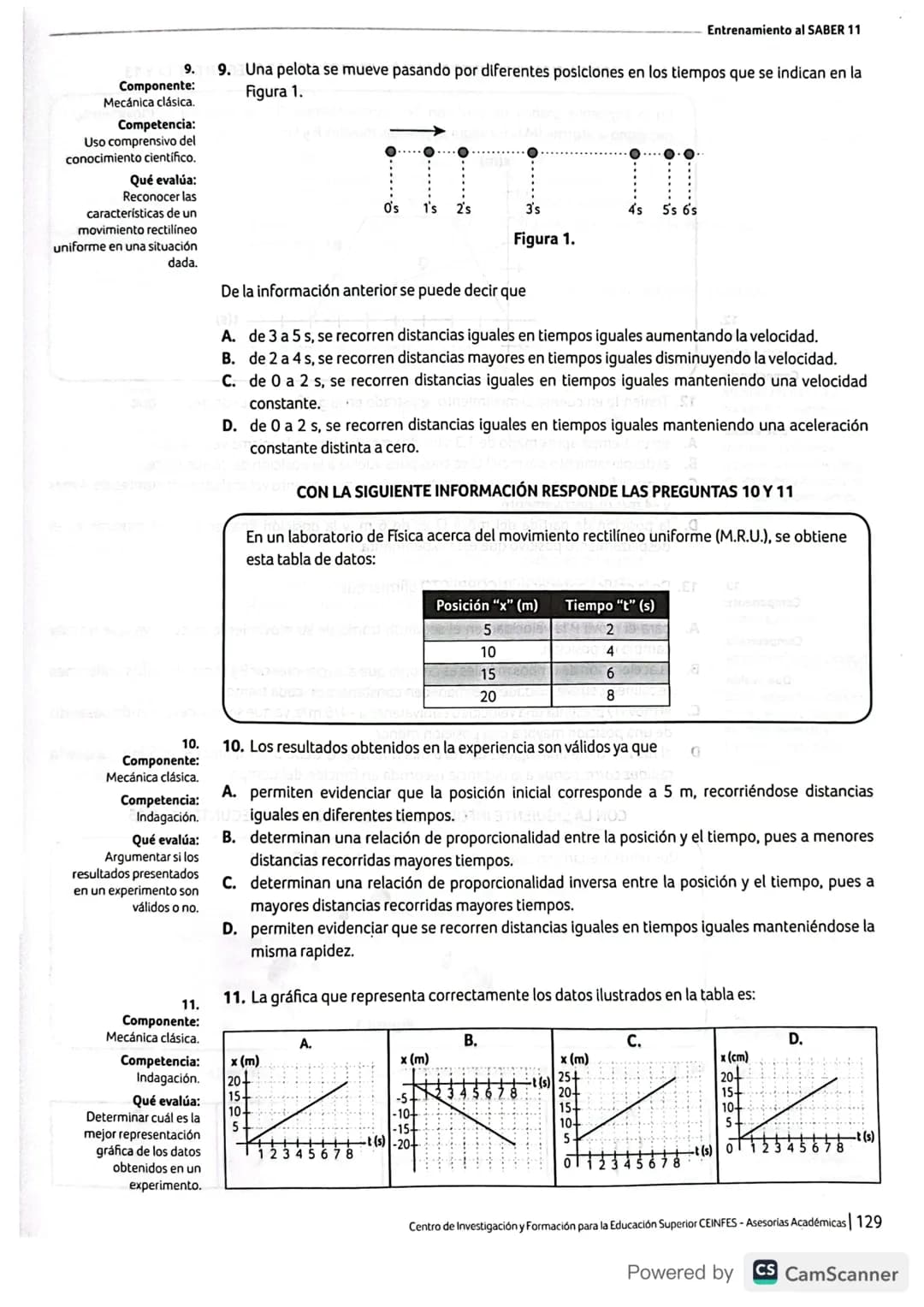 Estructura general de la prueba de Física
Mecánica clásica
Evalúa el carácter direccional
de algunas de las magnitudes
fisicas involucradas 