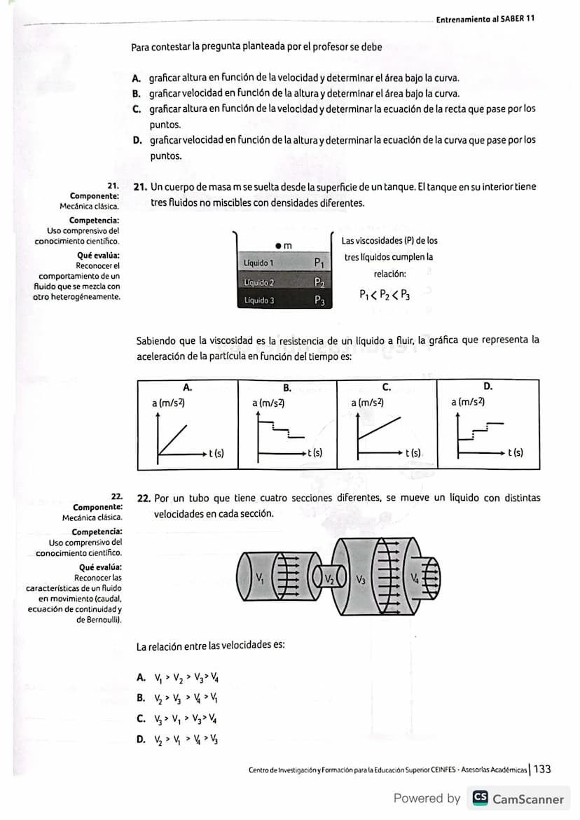 Estructura general de la prueba de Física
Mecánica clásica
Evalúa el carácter direccional
de algunas de las magnitudes
fisicas involucradas 