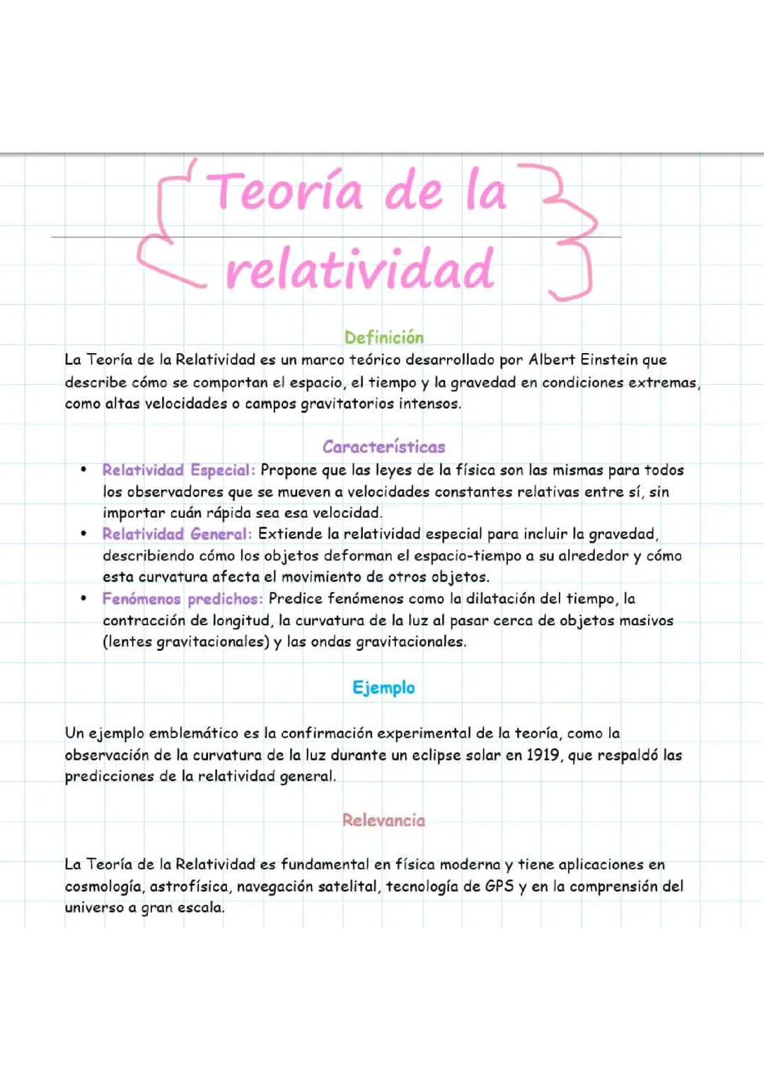 Teoría de la Relatividad