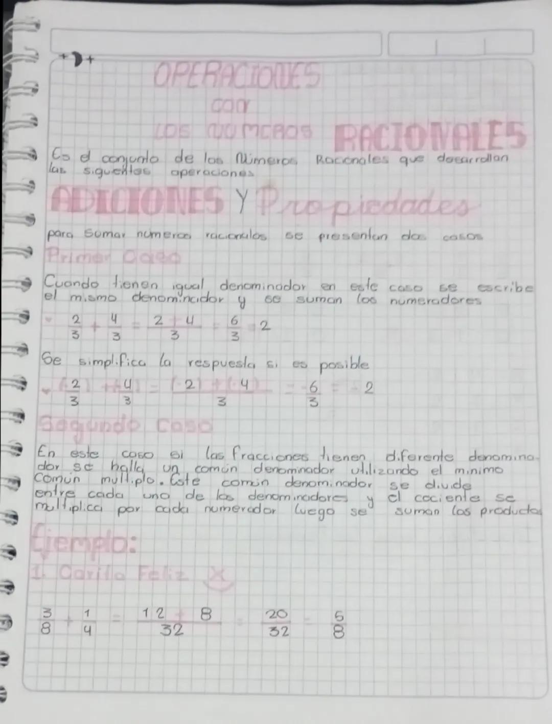 OPERACIONES
cam
IOS DO MEROS RACIONALES
Es el conjunto de los Números Racionales que desarrollan
las siguientes
operaciones
ADICIONES Y Prop