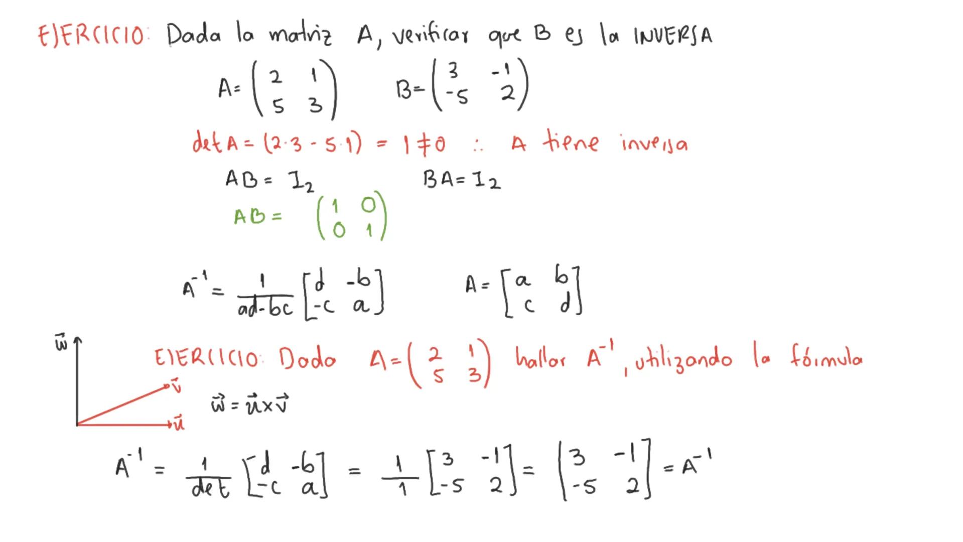 x=0 Y=0 7=-3
Z= O
Matriz Inversa
Sea A una matriz cuadrada de nxn. Si existe ma
siguiente propiedad
A.A
== 1
A'A = 1
entonces decimos que A 