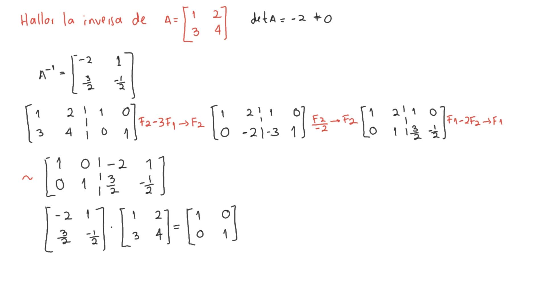 x=0 Y=0 7=-3
Z= O
Matriz Inversa
Sea A una matriz cuadrada de nxn. Si existe ma
siguiente propiedad
A.A
== 1
A'A = 1
entonces decimos que A 