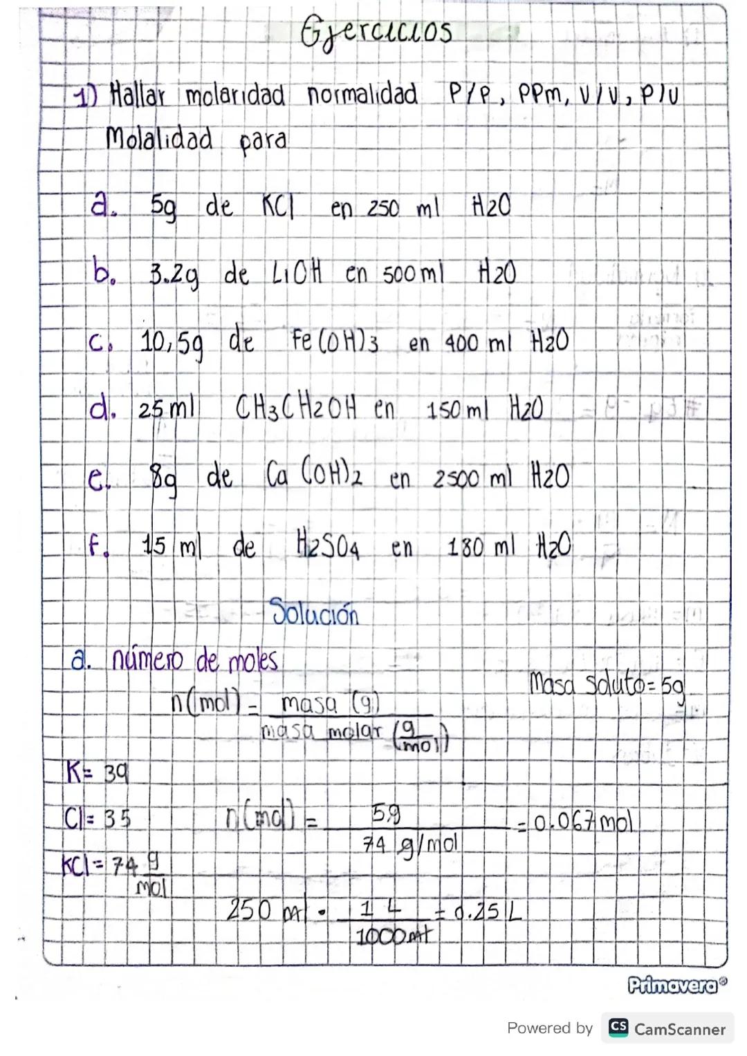 Estequiometría ejercicios 