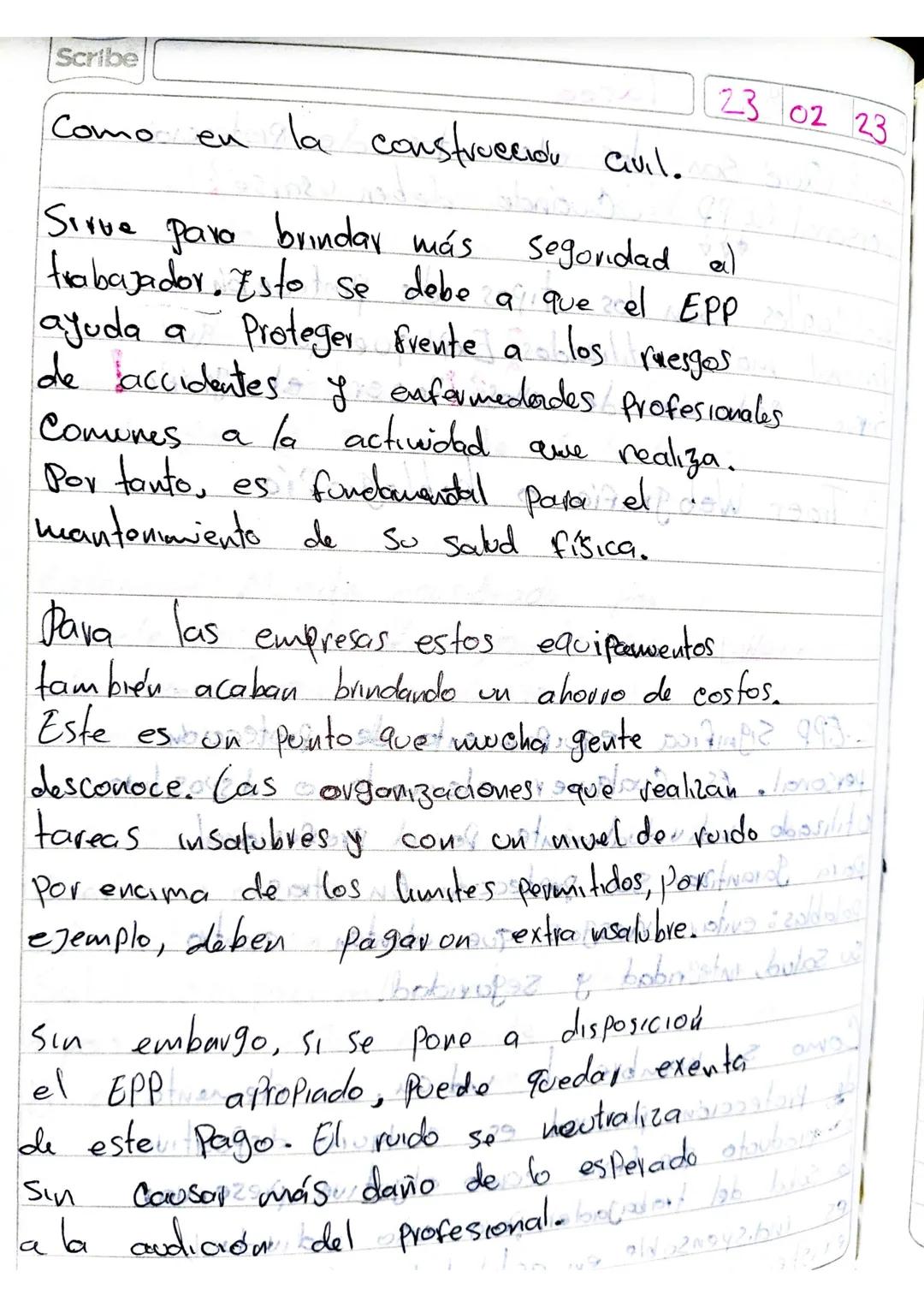 23 02 23
Tarea
1. ¿ Qué son los elementos de protección
Personal (EPP)? ¿ Cuándo deben usarse?
777
bobonopo
2kw robwird
Scribe
2
2.2 Cuales 