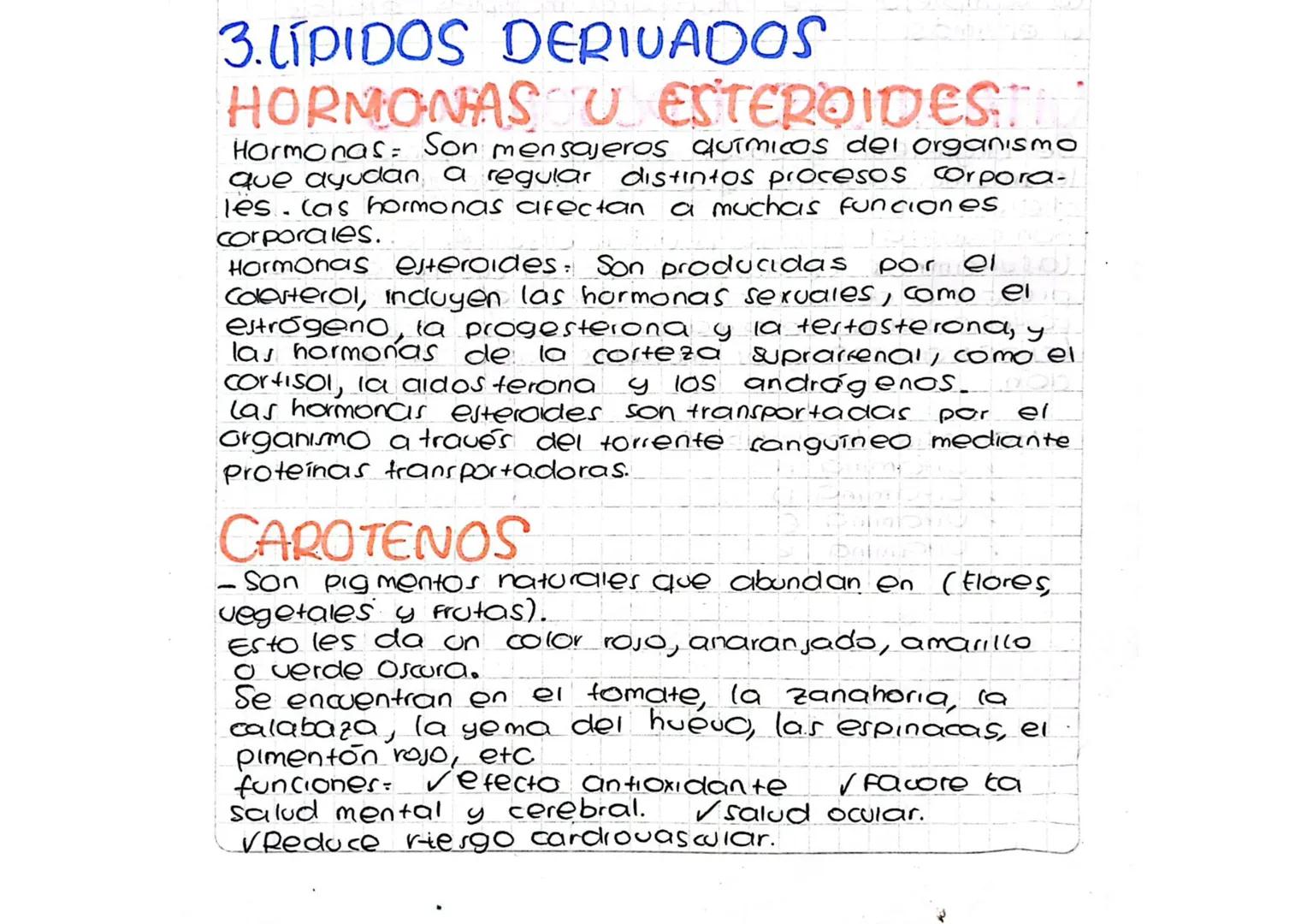 3.UIDIDOS DERIVADOS
HORMONAS U ESTEROIDEST
Hormonas: Son mensajeros químicos del organismo
que ayudan a regular distintos procesos corpora-
