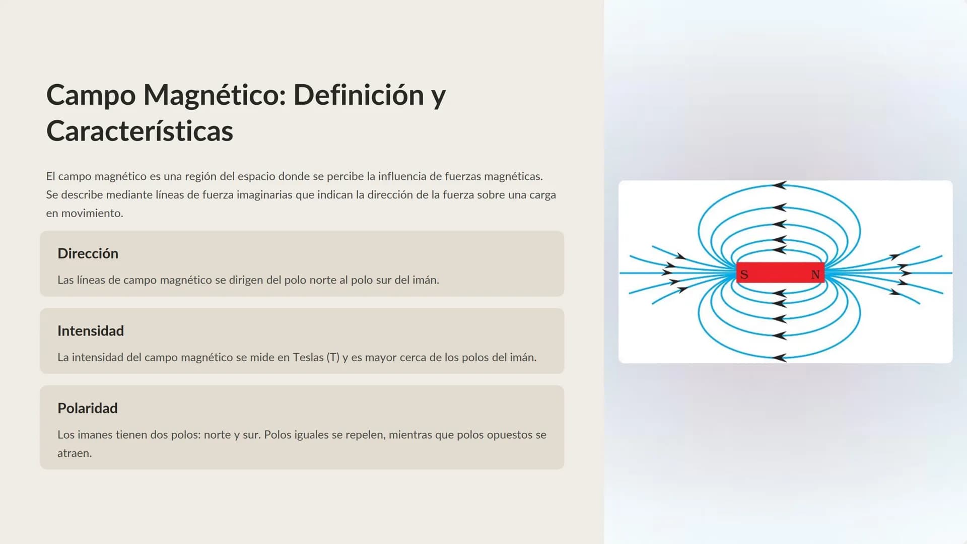 Magnetismo
El magnetismo es una fuerza fundamental de la naturaleza que
surge de la interacción de partículas cargadas en movimiento. Esta
f