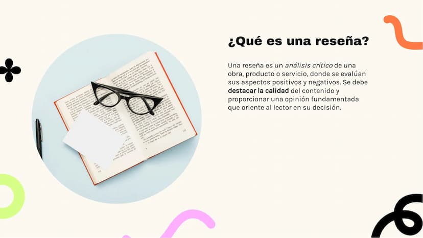 6
Guía completa sobre
cómo escribir una
reseña
K Introducción
En esta guía aprenderás a escribir una reseña de forma
efectiva, destacando lo