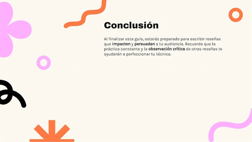 6
Guía completa sobre
cómo escribir una
reseña
K Introducción
En esta guía aprenderás a escribir una reseña de forma
efectiva, destacando lo
