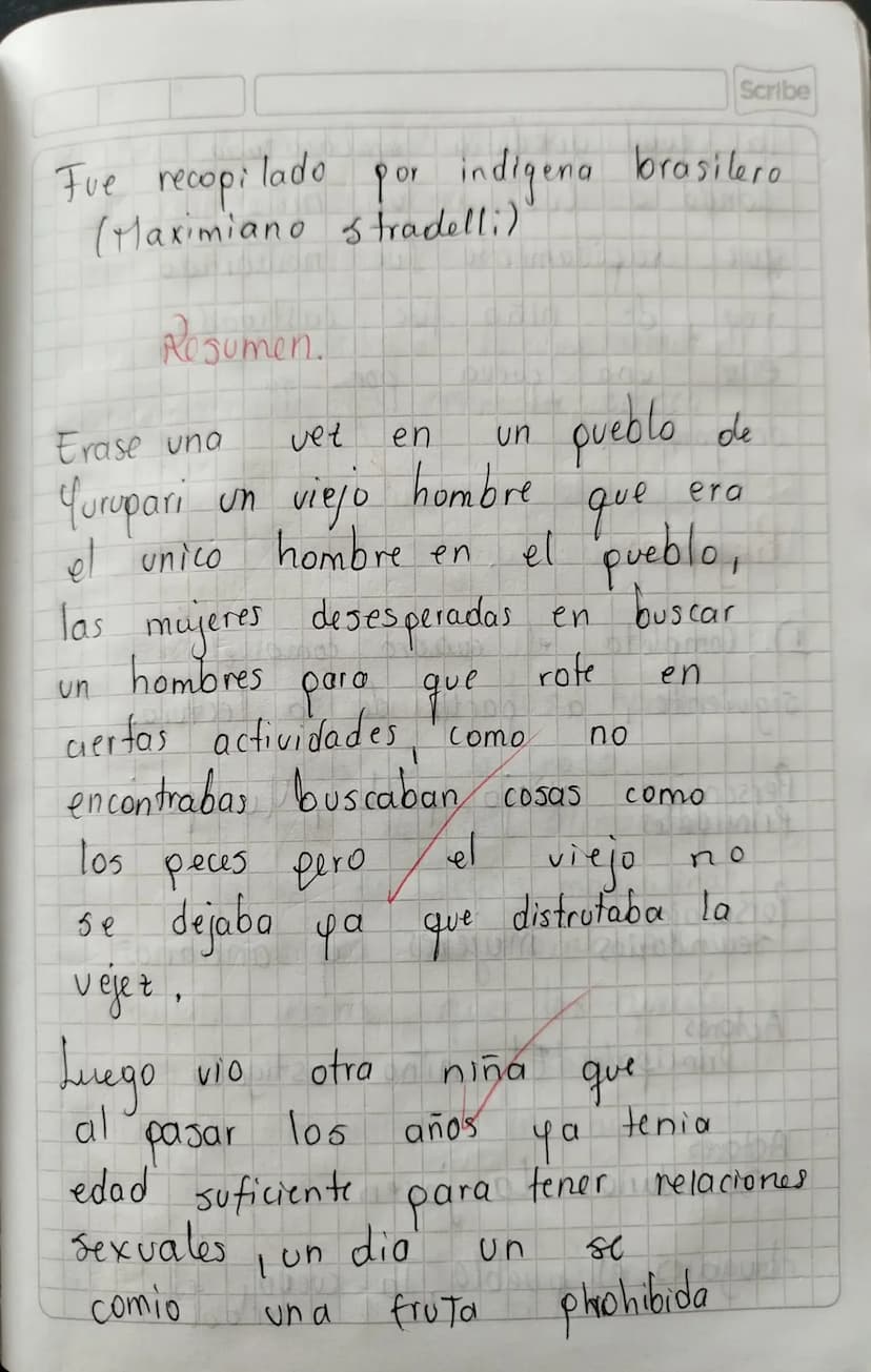 Thito del Nurupari.
Tambien
وا
He
conoce como leyendo
del Yurupari; su origen
Se
ubica
a
Orillas del rio Vaupés. Scribe
Fue recopi
lado
por 