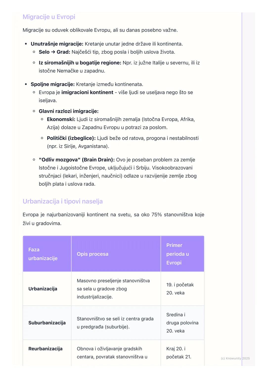 # Stanovništvo i naselja Evrope

Uvodne napomene

Evropa je jedan od najgušće naseljenih kontinenata, sa dugom i složenom
istorijom naseljav